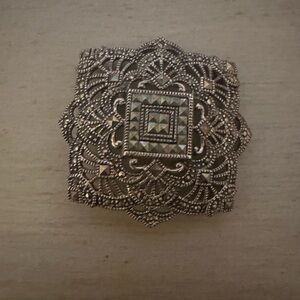 Elegant Silver Mercasite Brooch